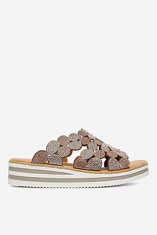 Klapki Rieker CEO-V02R8-90 Złoty