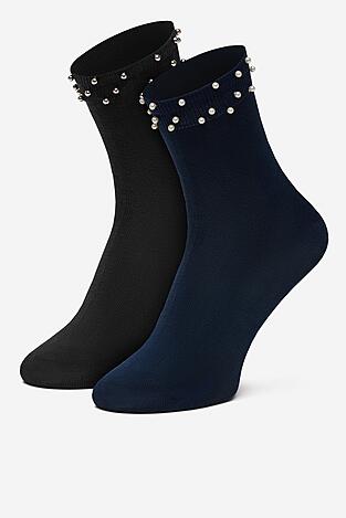 Zokni NINE WEST KR_NW_PEARL_Z_SS25 (2 PACK) FEKETE