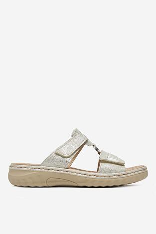 Klapki Rieker 60481-40 Srebrny