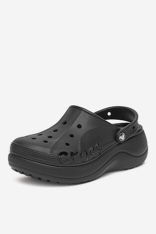 Plážové pantofle Crocs BAYA PLATFORM CLOG 208186-001 ČERNÁ