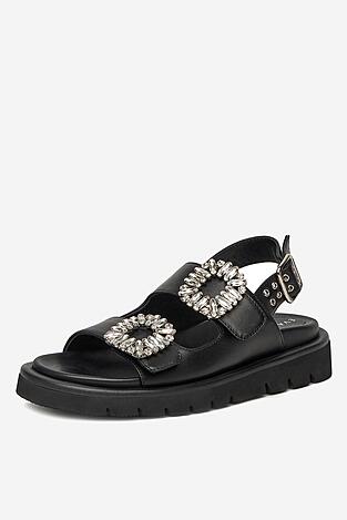 Sandały EVA MINGE SNOWDROP-I75-563 Czarny