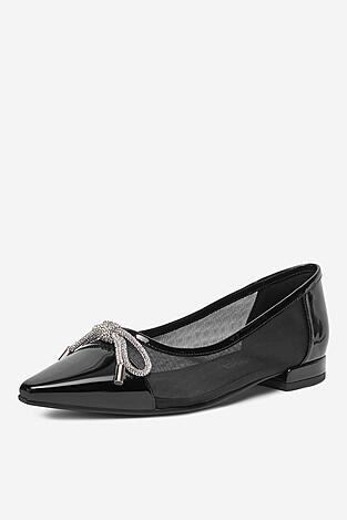 Baleriny EVA MINGE ALYSSUM-LT2408-9 Czarny