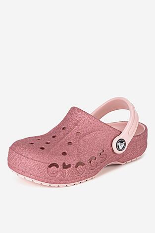 Klapki basenowe Crocs BAYA GLITTER CLOG TODDLERS 207014-6SR Różowy