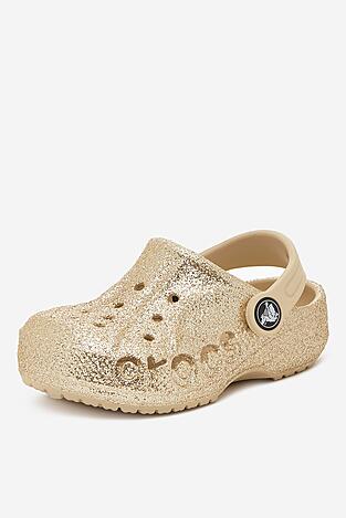 Klapki basenowe Crocs C-BAYA GLITTER CLOG T 207014-11S Złoty