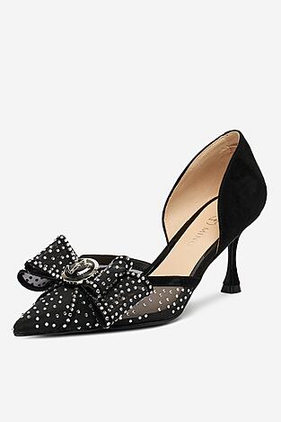 Czółenka EVA MINGE EO-AVA-78096-202 Czarny