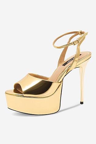 Sandały NINE WEST CHANDA ZL23031CC Złoty