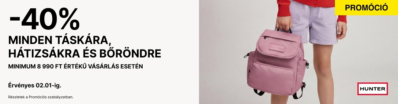 -40%  MINDEN TÁSKÁRA, HÁTIZSÁKRA ÉS BŐRÖNDRE