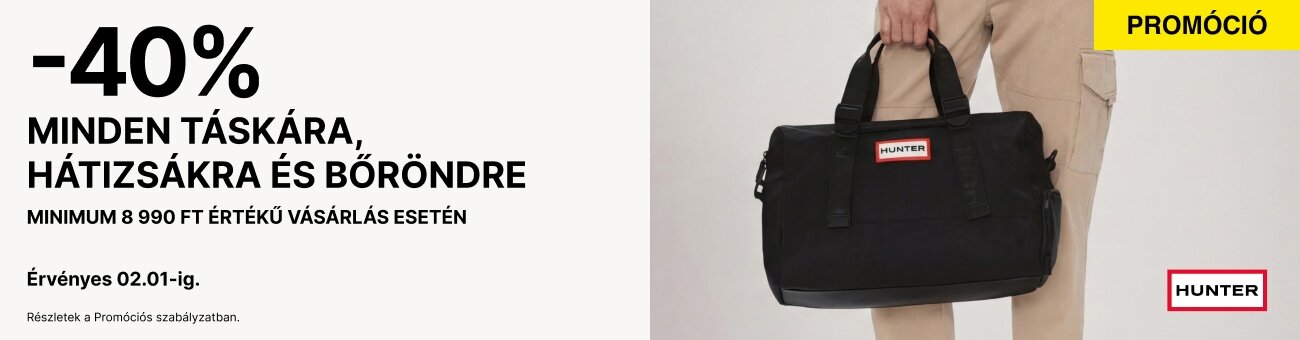 -40%  MINDEN TÁSKÁRA, HÁTIZSÁKRA ÉS BŐRÖNDRE