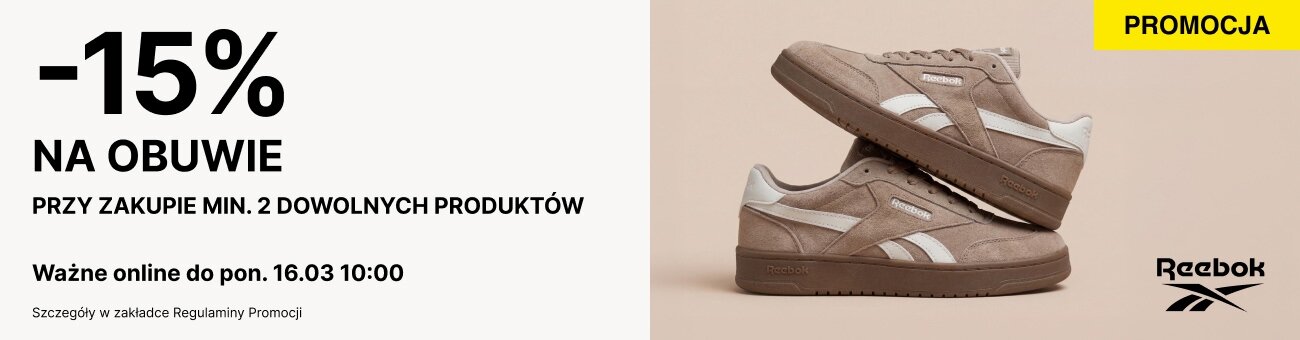 -15% na obuwie przy zakupie 2 dowolnych produktów