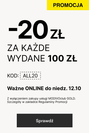 20 zł rabatu za każde wydane 100 zł z kodem ALL20