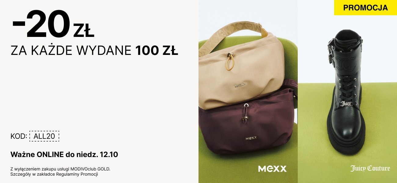 20 zł rabatu za każde wydane 100 zł z kodem ALL20