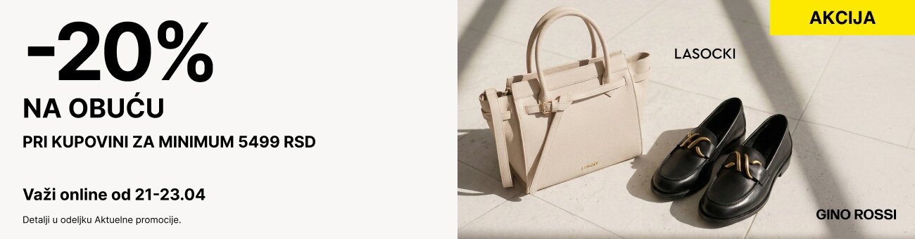 -20%  NA OBUĆU pri kupovini za minimum 5499 RSD