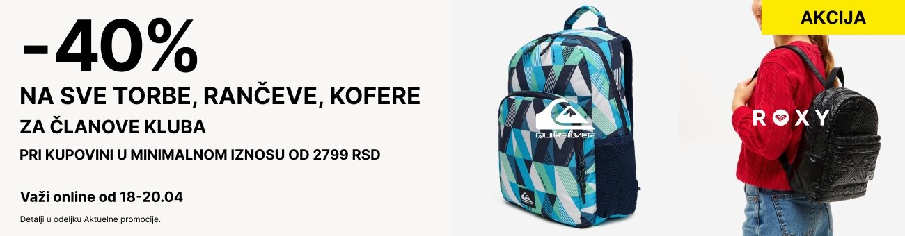 -40% NA SVE TORBE, RANČEVE, KOFERE
