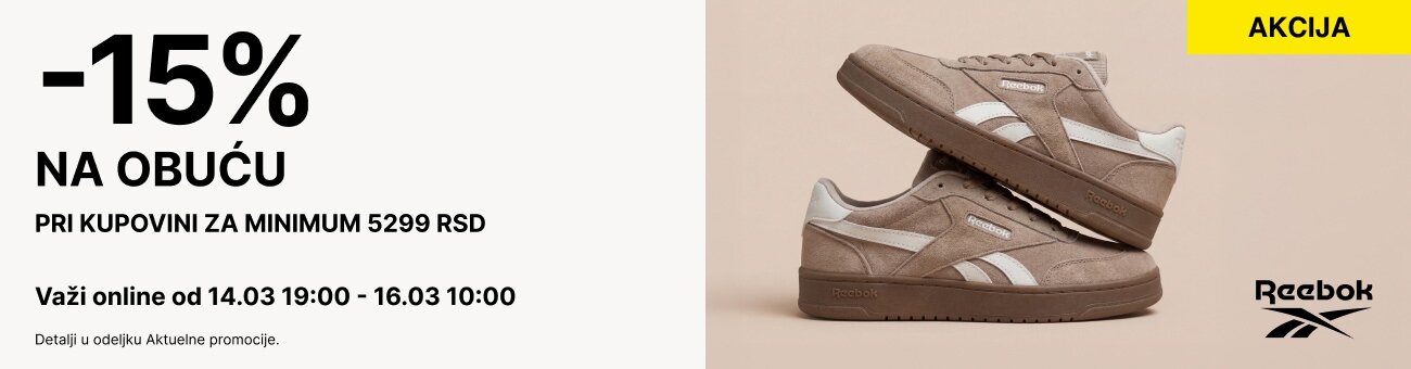 -15% NA OBUĆU pri kupovini za minimum 5299 RSD