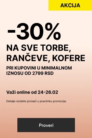 -30% NA SVE TORBE, RANČEVE, KOFERE