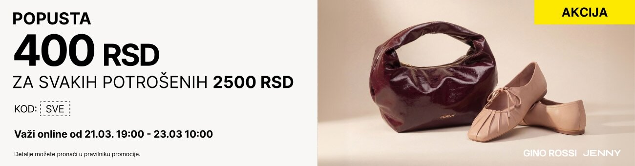 400 RSD POPUSTA ZA SVAKIH POTROŠENIH 2500 RSD