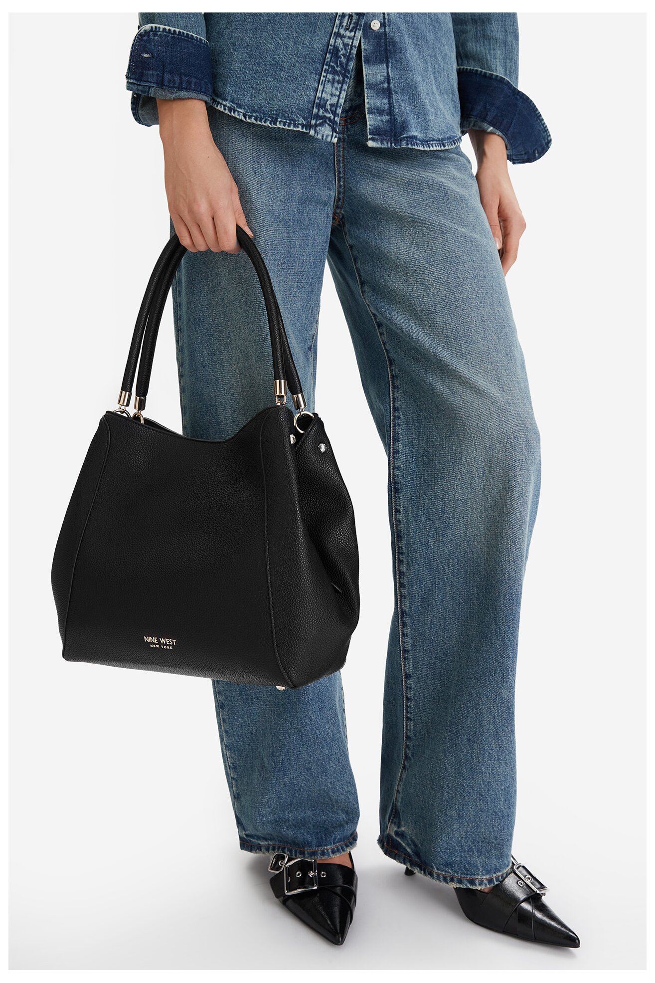 Дамска чанта NINE WEST CEO-Olira-LDA8566 ЧЕРЕН