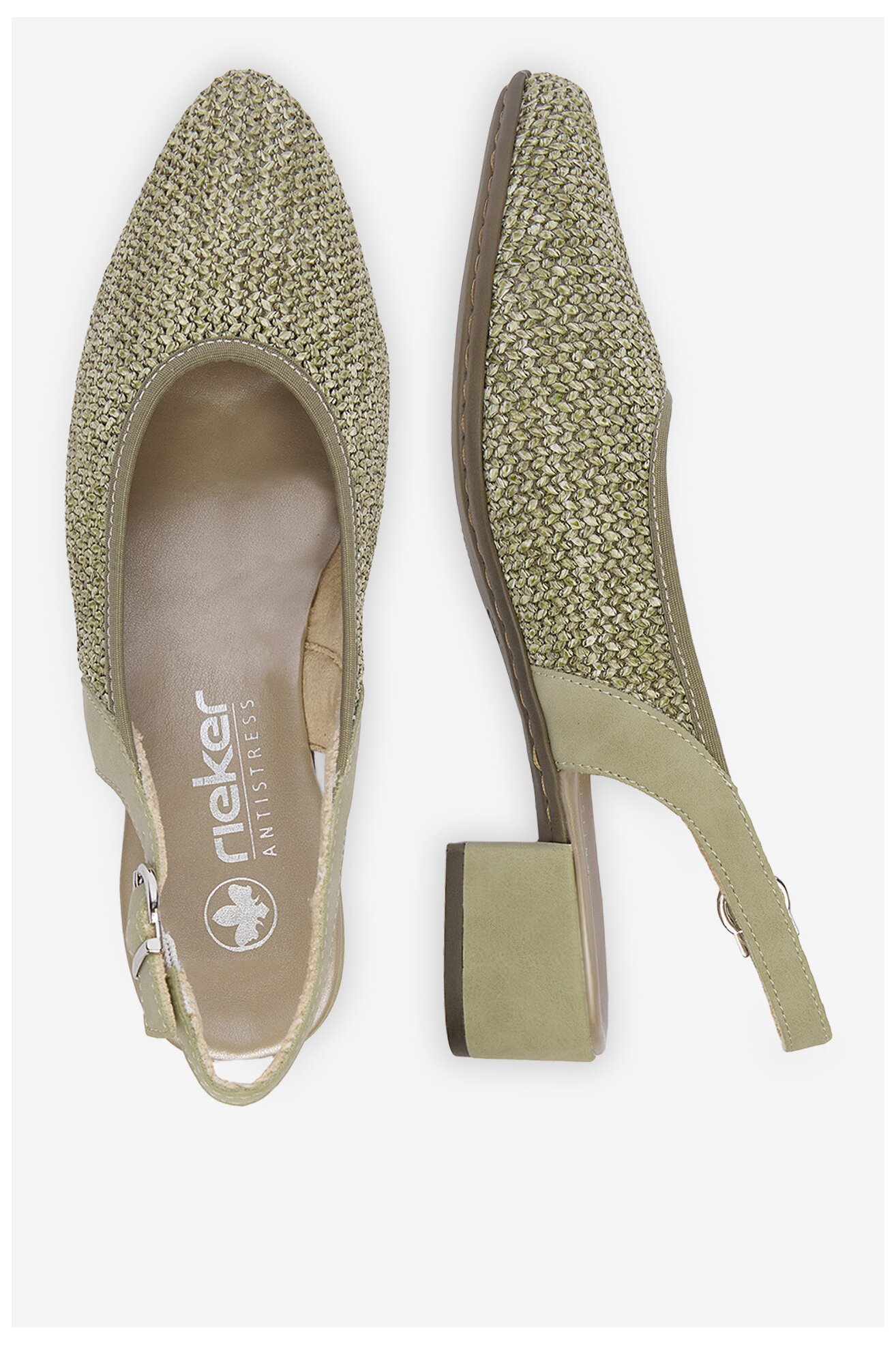 Czółenka Rieker CEO-47060-52 Oliwkowy jasny