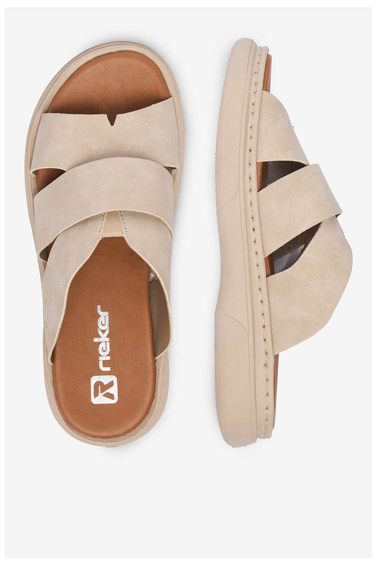 Klapki Rieker CEO-V3089-62 Beżowy
