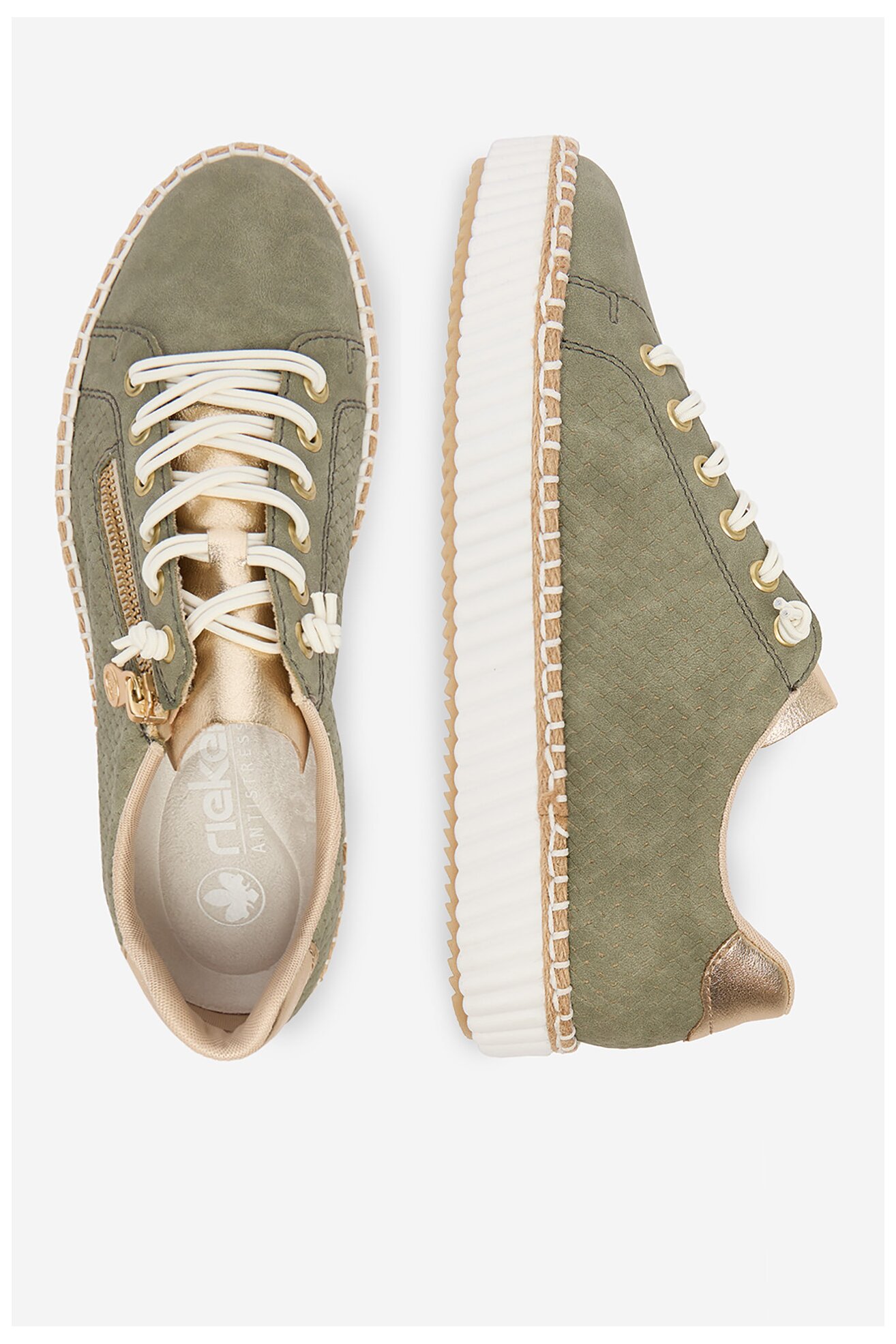 Sneakers Rieker CEO-M2940-52 Oliwkowy jasny